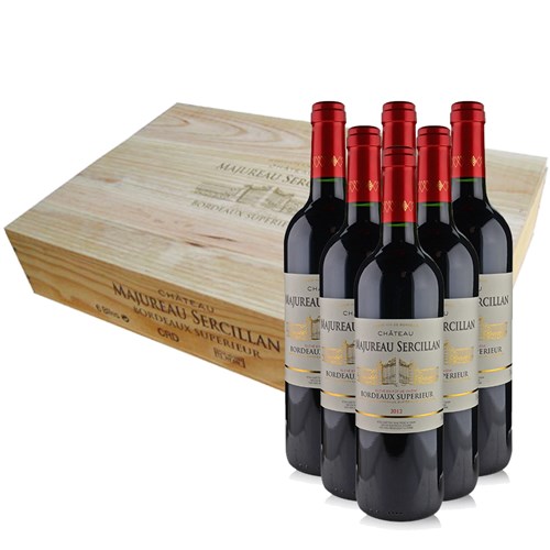 Chateau Majureau Sercillan and Wooden Branded Gift Box - Next Day Delivery